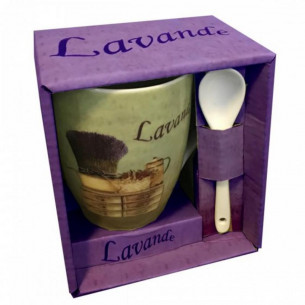 Taza con Cuchara Lavanda en...