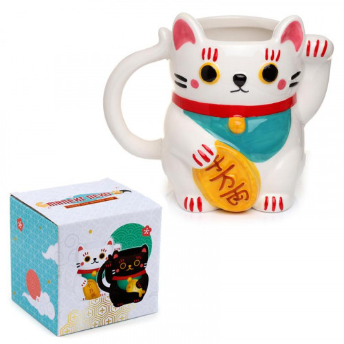 Taza de Cerámica 3D con Forma de Gato...
