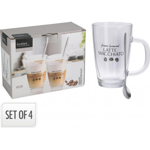 Set de 4 Tazas Latte Macchiato con 2...