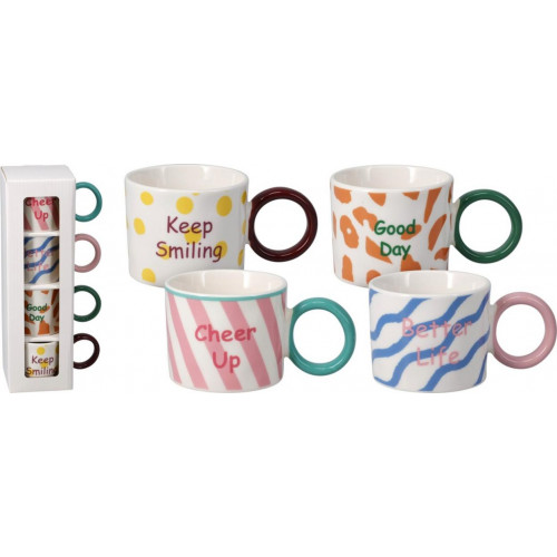 Set de 4 Tazas de Porcelana New Bone