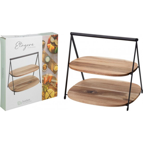 Stand de Madera de 2 Pisos para Comida