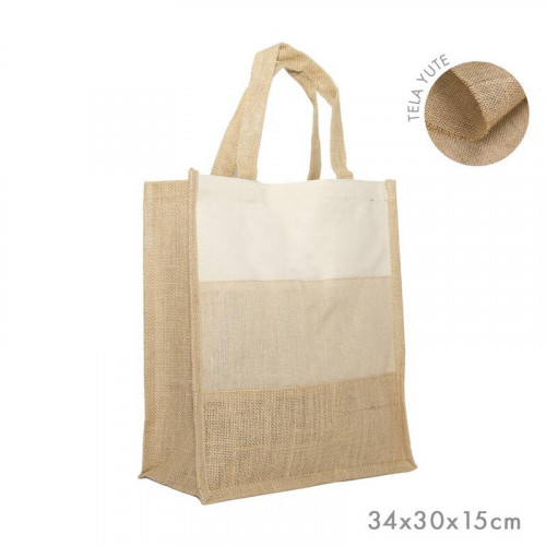 Bolso de Yute y Algodón 34x30x15 cm