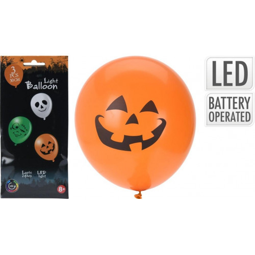 Set de 3 Globos de Halloween con Luz
