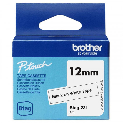 Cinta Brother 12 mm x 4 m Negro sobre...