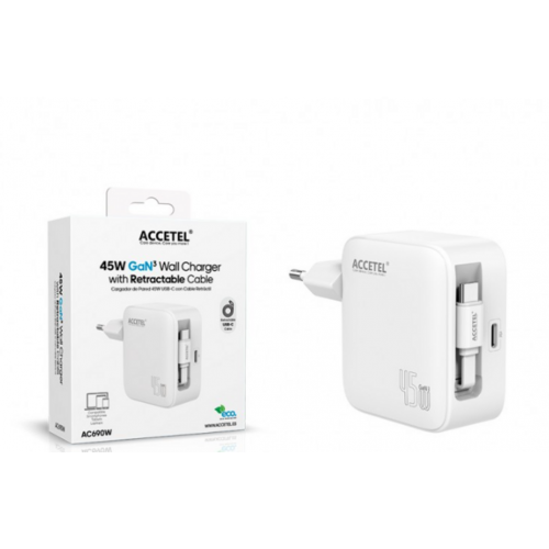 Cargador de Pared Accetel GaN3 45W...