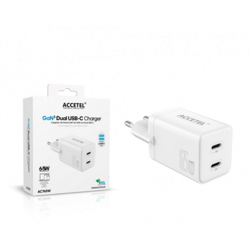 Cargador de Pared Accetel GaN3 de 65W...