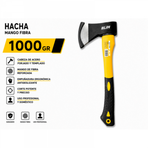Hacha 1000g con Mango de Fibra Blim