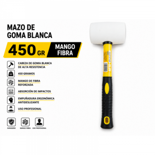 Mazo de Goma Blanco 450g Mango de...