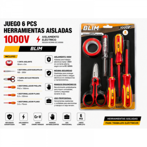 Juego 6 Piezas Herramientas Aisladas...