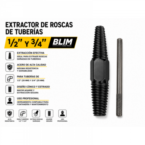 Extractor de Roscas de Tuberías 1/2 y...