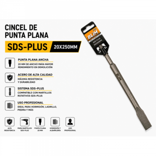 Cincel de Punta Plana SDS-Plus 20x250...