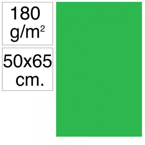 Cartulina 50x65 cm 180g Verde Billar...