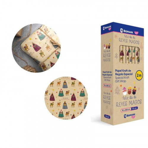 Papel de Regalo Kraft de Reyes Magos...