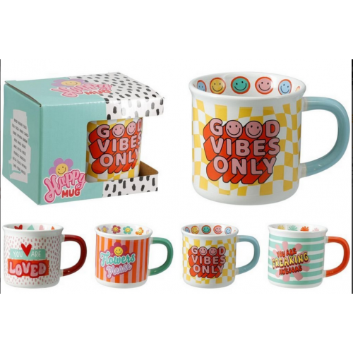 Taza de Porcelana en 4 Modelos Surtidos