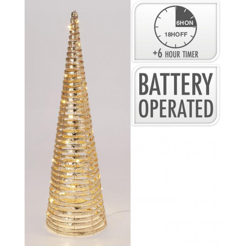 Árbol cono de 60 cm LED oro