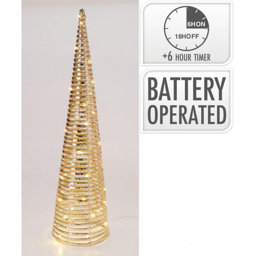Árbol cono de Navidad LED 80 cm oro