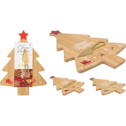 Tabla con cuchillo de Navidad 2 piezas