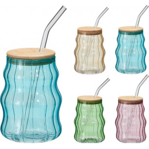 Vaso de Cristal con Pajita...