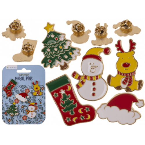 Pin de Metal Navidad 2 cm Juego de 5...