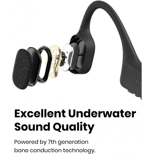 Auriculares de conducción ósea, auriculares Bluetooth impermeables,  auriculares inalámbricos de oreja abierta, auriculares integrados de 16 GB  ultra