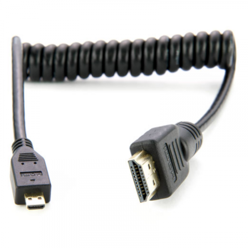 ATOMOS Cable espiral acodado 30-45 cm Micro HDMI a Micro HDMI