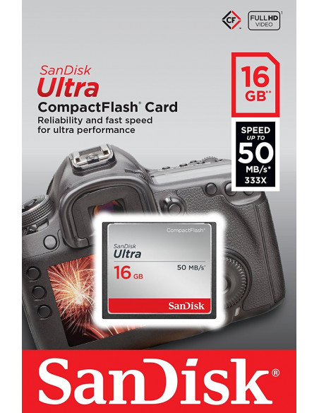 SanDisk Tarjeta Compact Flash CF ULTRA 16GB 50MBs
