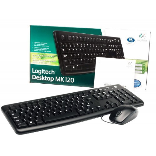 TECLADO + RATON LOGITECH MK120 USB NEGRO / 920-002550