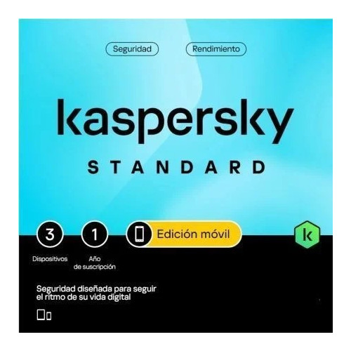 SOFTWARE KASPERSKY STANDARD MOBILE ANTIVIRUS 3 DISPOSITIVOS 1 AÑO / KL1048S5CFS-MINI-ES