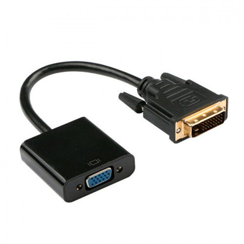 ADAPTADOR CONVERSOR DVI+1 (DIGITAL) MACHO A VGA HEMBRA / 10 CM /