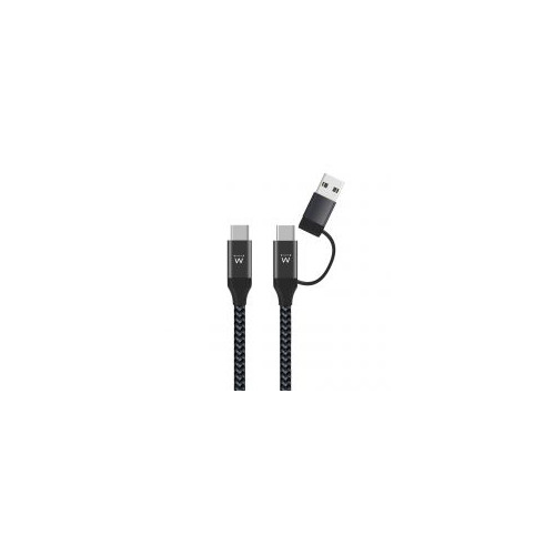 CABLE EWENT USB-C 2 EN 1 / USB-A + USB-C / 1 METRO / EW9918