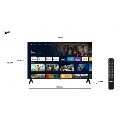 TELEVISOR TCL S54 32" / FHD / SMARTTV / ETHERNET / WIFI / BLUETOOTH / ANDROID 11 / 32S5400AF