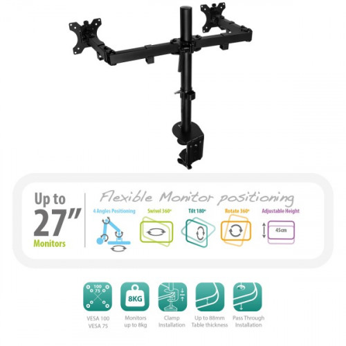 SOPORTE BRAZO EWENT MESA MONITOR DOBLE MONITOR 13"-32" REF: EW1512