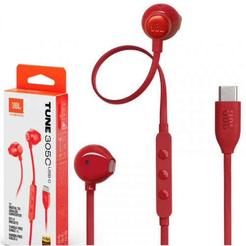 JBL Tune 305C Auriculares USB-C Rojo