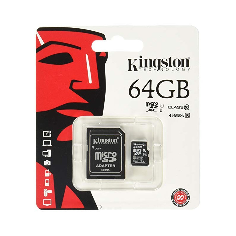 Tarjeta KINGSTON MICRO SD 64GB CL10