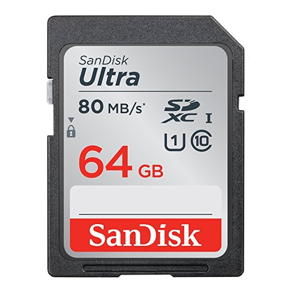 SanDisk Ultra Tarjeta de memoria SDXC de 64 GB (hasta 80 MB/s, Clase 10)