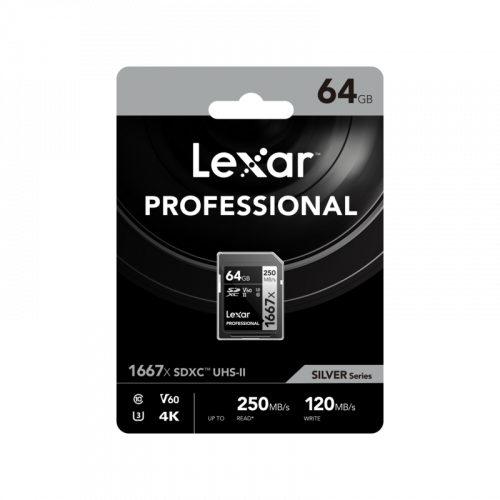 Lexar SD Pro Silver Series 1667x 64GB...