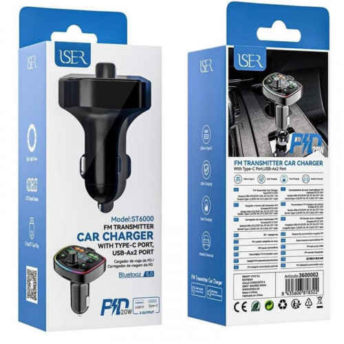Iser ST6000 Transmisor FM Bluetooth...