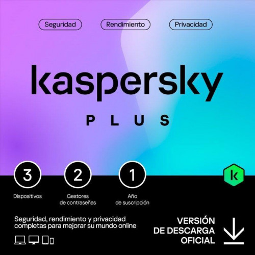 Kaspersky Plus 1 Año 3 Dispositivos