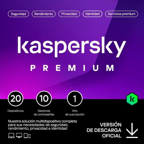 Kaspersky Premium 1 Año 20 Dispositivos