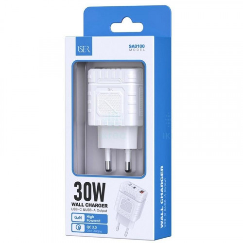 Iser SA0100 Cargador USB-C/USB-A 30W...