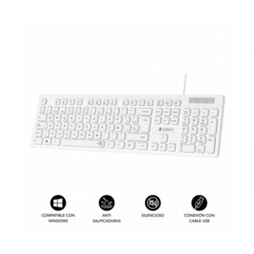 Subblim Business Slim Teclado USB Blanco