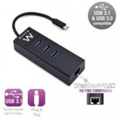 Ewent EW1141 Hub USB-C 3.1 con 3...