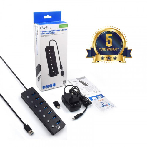 Ewent EW1147 Hub USB 3.1 con 7...