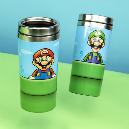 Vaso Metálico Viaje Super Mario Tubería