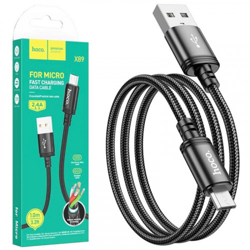 Cable USB-A a Micro USB Hoco X89 2.4A...