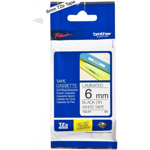 Cinta Brother P-Touch TZeS211 Negra...