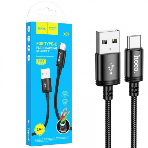 Hoco X89 Cable USB-A a USB-C 3.0A 2m...