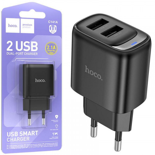 Hoco C141A Cargador USB-A Dual 2.1A