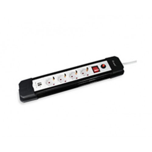 Regleta EQUIP 4xSchuko 2xUSB Interruptor