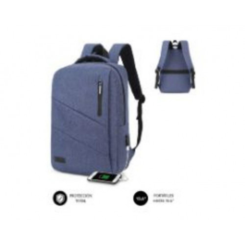 Mochila SUBBLIM City 15.6" USB Azul...